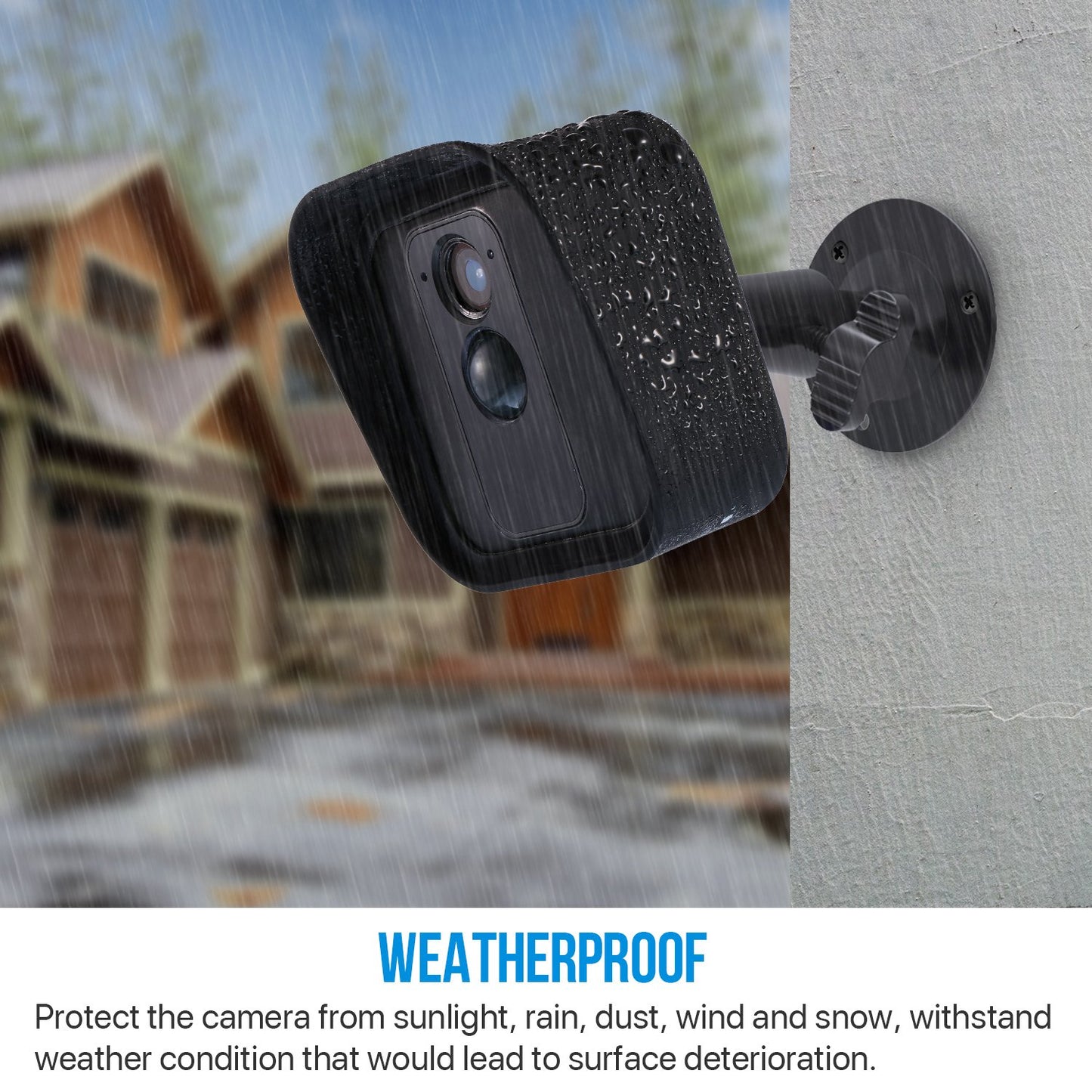 Frienda Black 360 Degree Adjustable Wall Mount Bracket and Silicone Protective Skin for Blink Xt Indoor Outdoor Security Camera(2,Black)