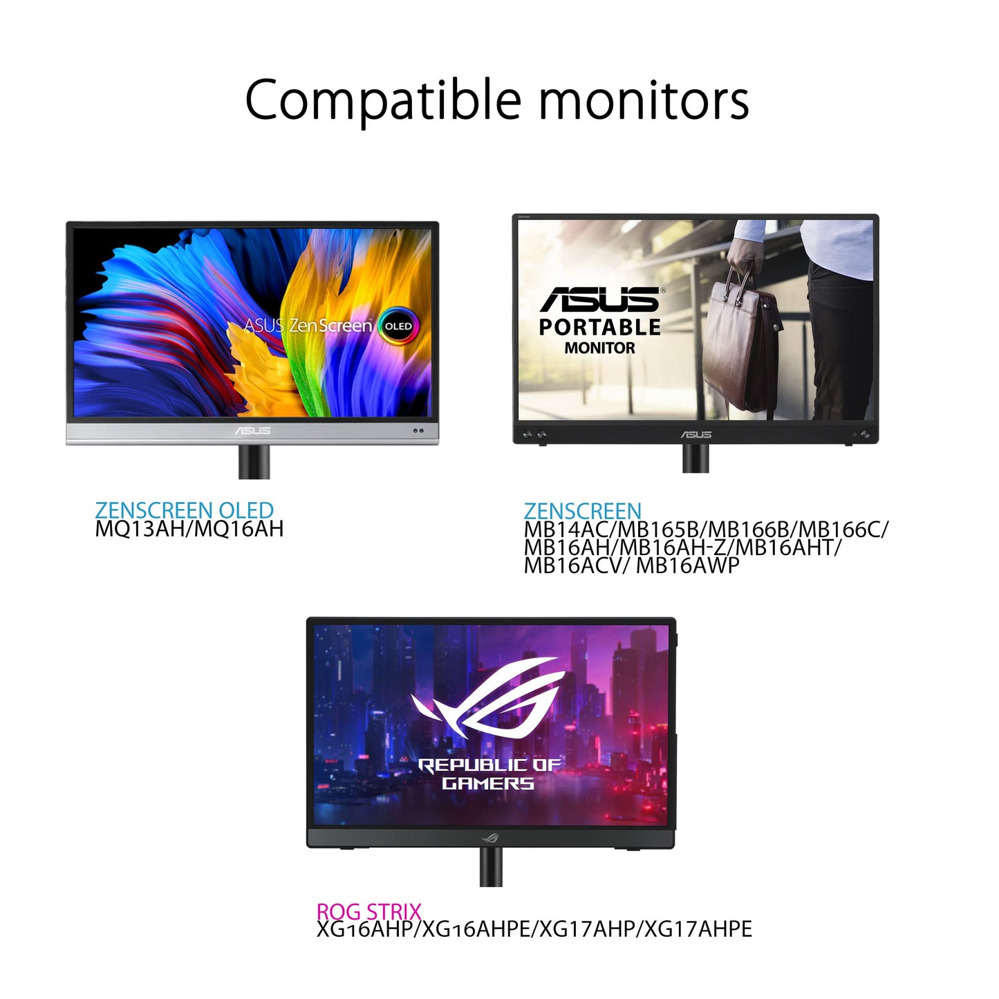 ASUS ZenScreen Stand MTS02D - Ergonomic Stand for Portable Monitors, Tilt, Pivot, Height adjustments, 1/4” Tripod Socket Compatible, Work from Home