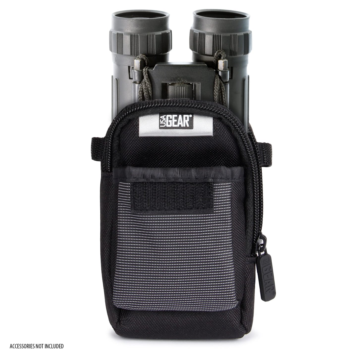 USA Gear Small Binocular Case - Compact Binocular Case w/Shoulder Strap, Belt Loop, Weather Resistant Exterior - Compatible with POLDR 12x25, WRNRN