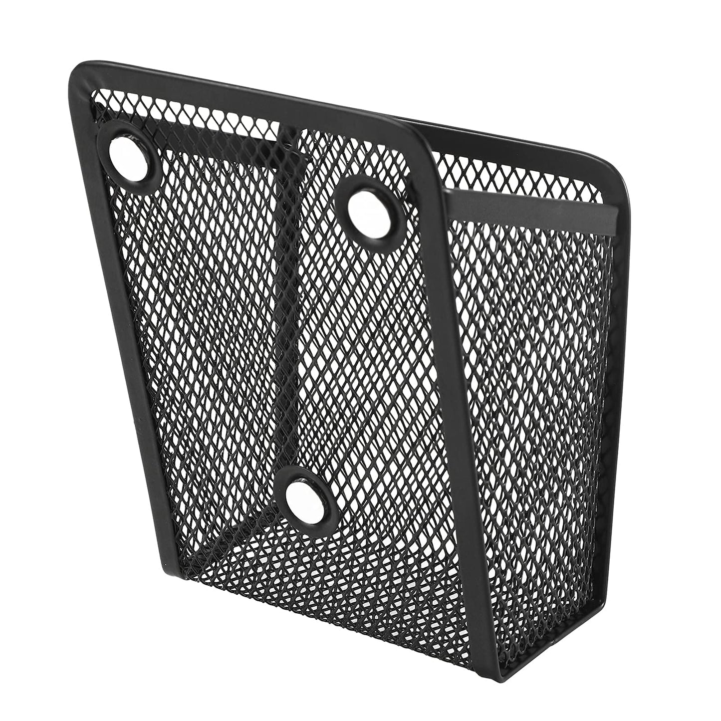 Sanpaint Magnetic Pencil Holder, 2 Compartments Mesh Stainless Steel Pen Basket, Metal Writing Utensil Storage Organizer