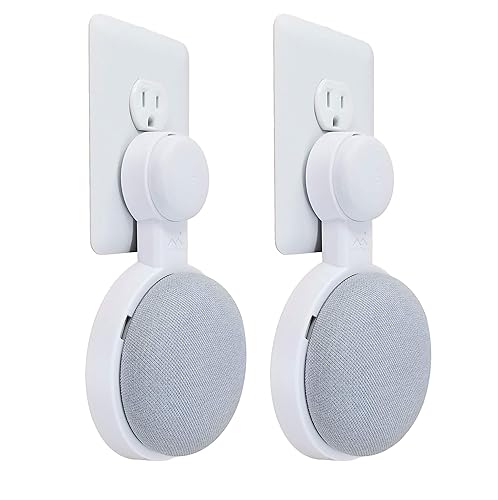 The Mini Genie for Google Nest Mini (2nd Gen) | Multi-Pack Disc. | Lowest Profile | No Ugly Bulk | Vertical or Horizontal | Outlet Wall Mount Hanger