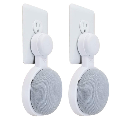 The Mini Genie for Google Nest Mini (2nd Gen) | Multi-Pack Disc. | Lowest Profile | No Ugly Bulk | Vertical or Horizontal | Outlet Wall Mount Hanger