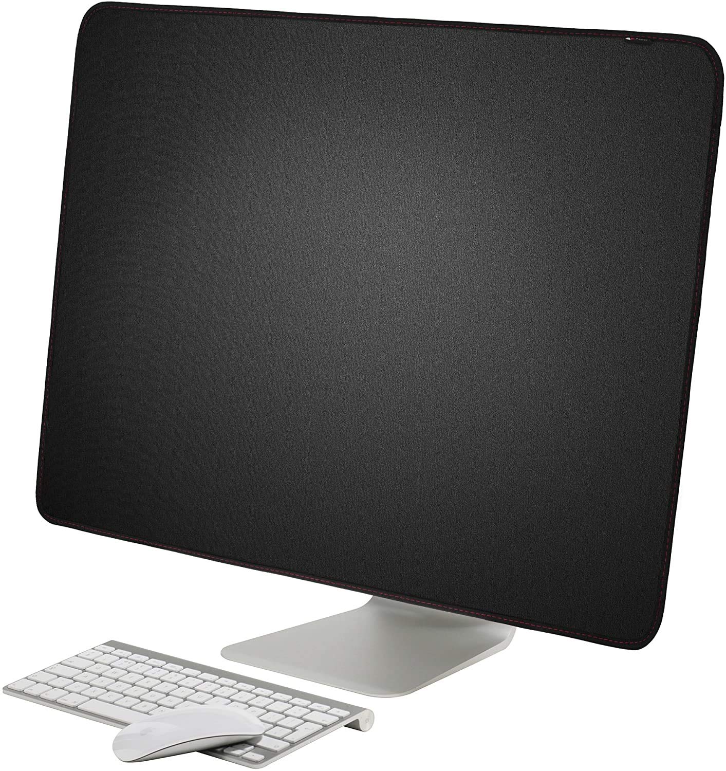 TXEsign Monitor Dust Cover, PU Leather PC Computer Monitor Screen Display Protector with Rear Pocket for IMAC 27 inch Slim A1862/A1419 (27", Black)