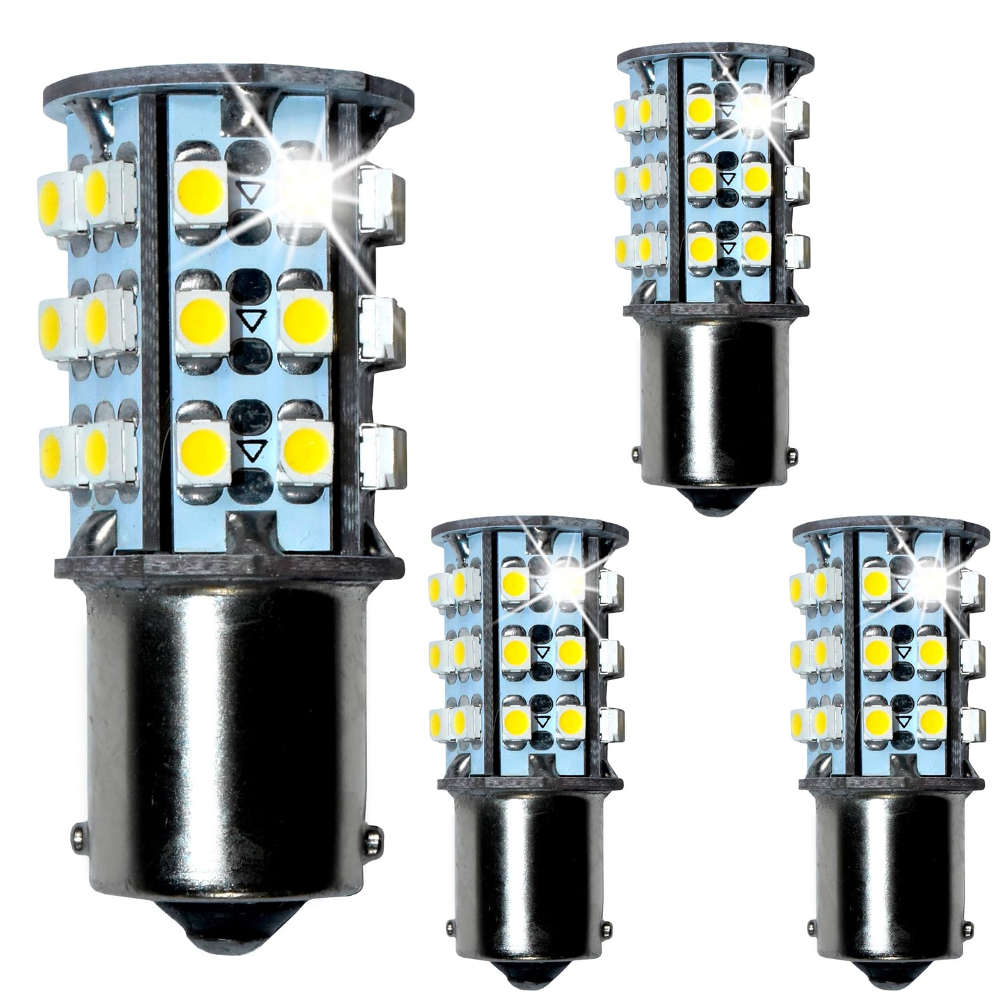 HQRP 4-Pack BA15s Bayonet Base 30 LEDs SMD LED Bulb Warm White Compatible with #93 1141 1156 1073 1093 1129 Replacement