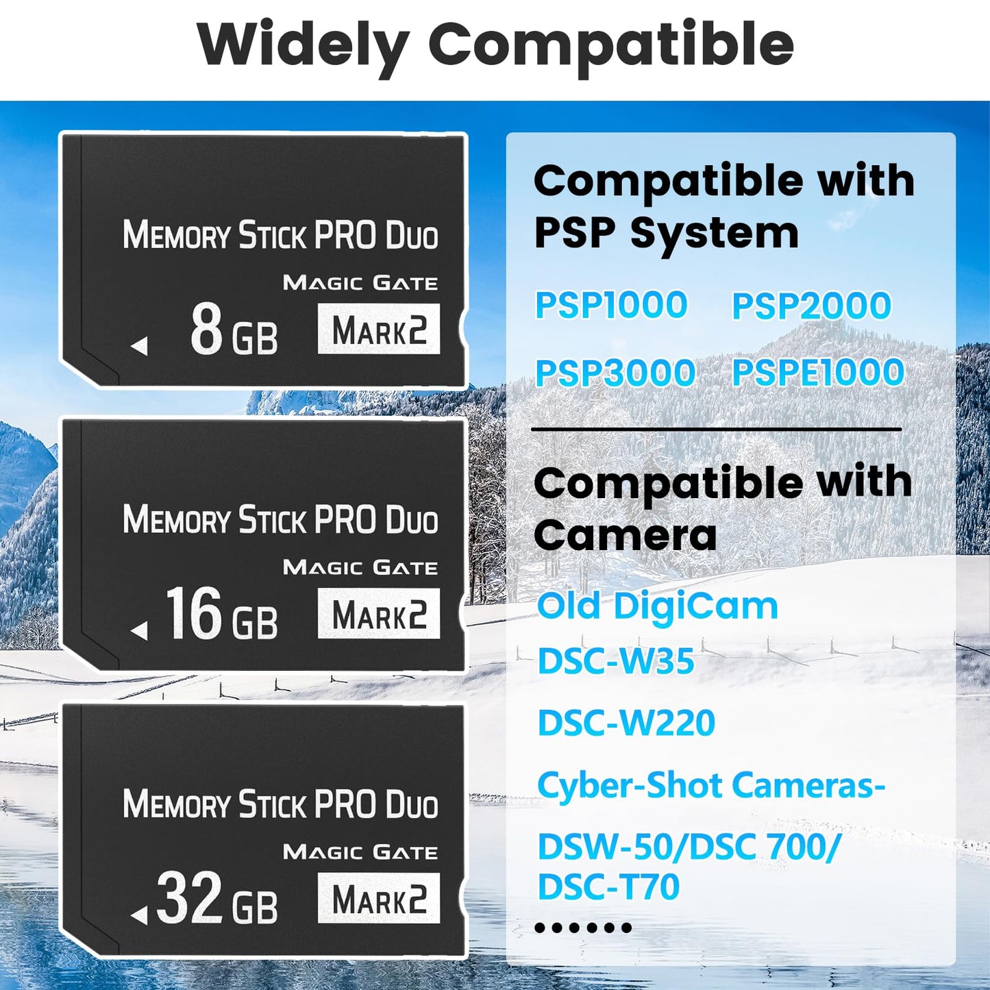 Original 8GB Memory Stick Pro Duo MARK2, High-Speed Memory Stick Duo Compatible with PSP1000 2000 3000 and Works for Cybershot DSC Camera Memory Stick