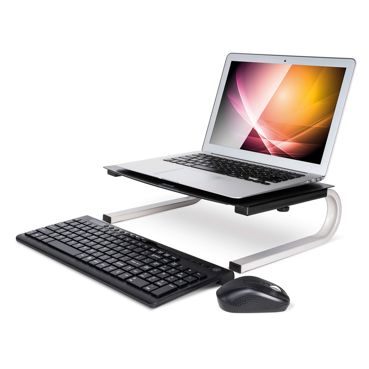 Allsop Redmond Monitor Stand, Holds 40 lbs with Keyboard Storage Space - Black (29248)