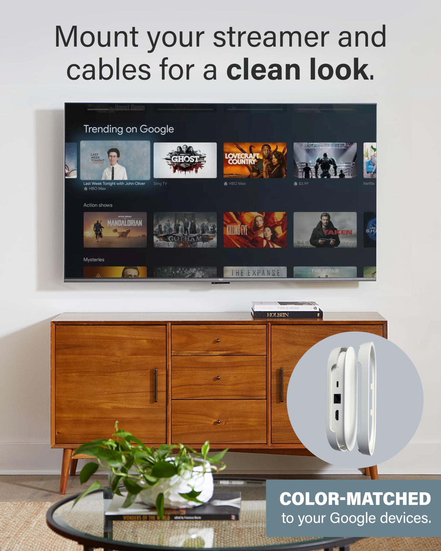 SANUS Mounting Kit for Google TV Streamer (4K) Mount - Hide Streaming Box Behind TV for Space Saving & Clean Setup - Easy DIY Assembly