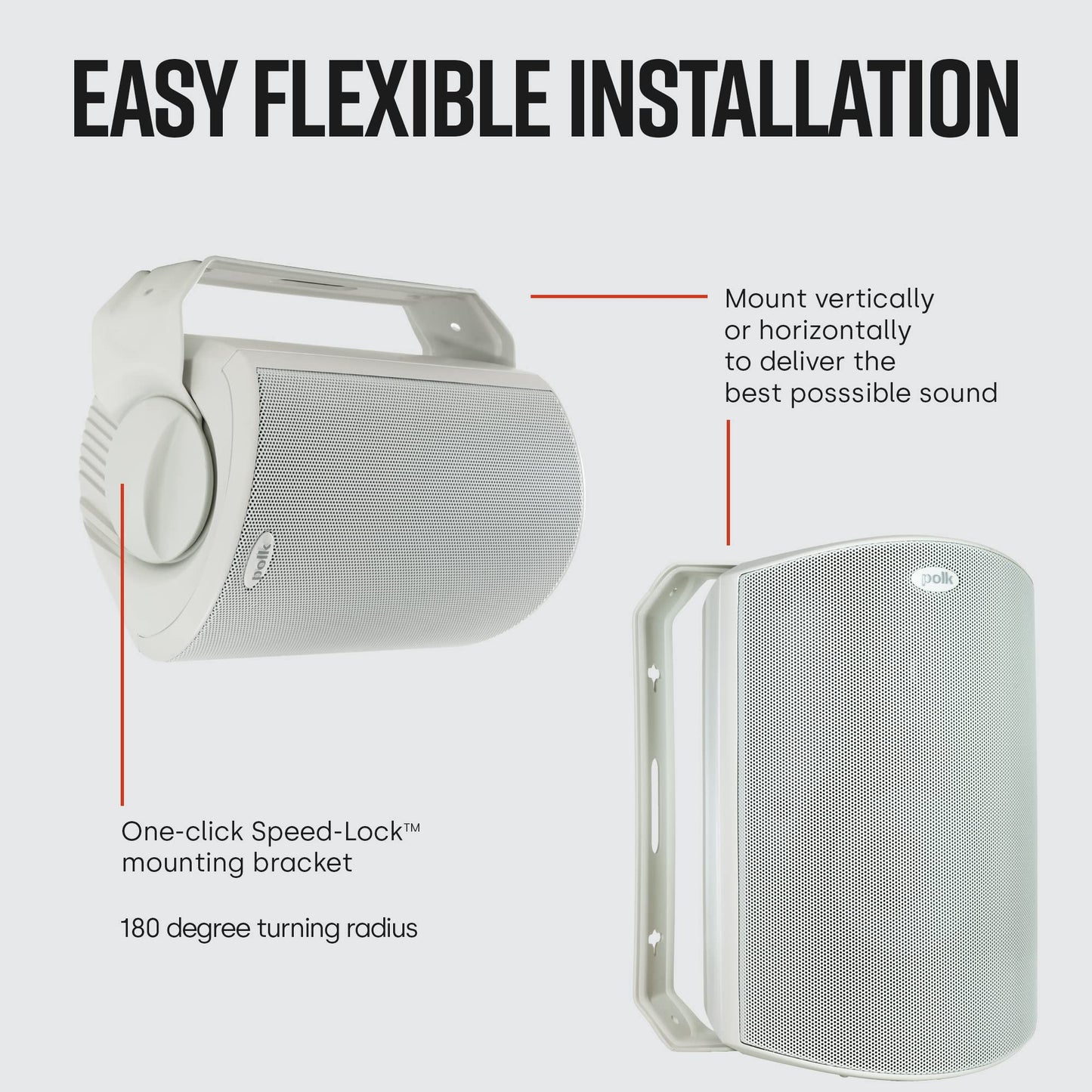 Polk Audio Atrium 4 Outdoor Speakers with Powerful Bass (Pair, White), All-Weather Durability, Speed-Lock Mounting System (Renewed)