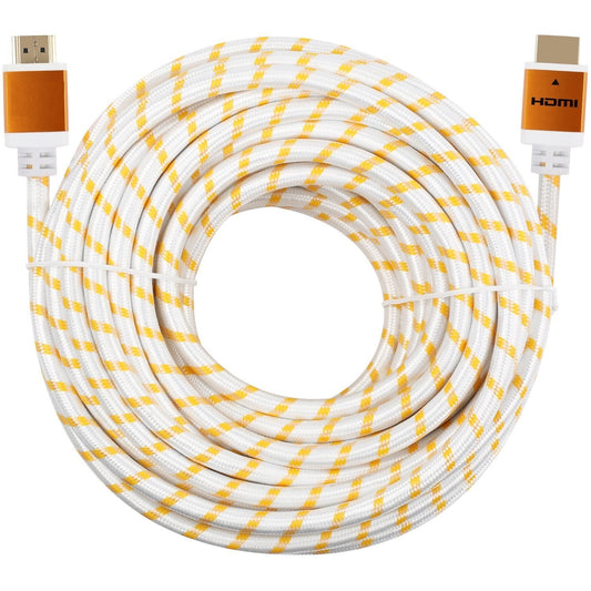 CableVantage Premium HDMI Cable 100FT 100feet V1.4 for 1080P 3D TV DVD PS4 PS3 360 HDTV Monitor Braided Nylon HDMI Cord, Gold Tip White