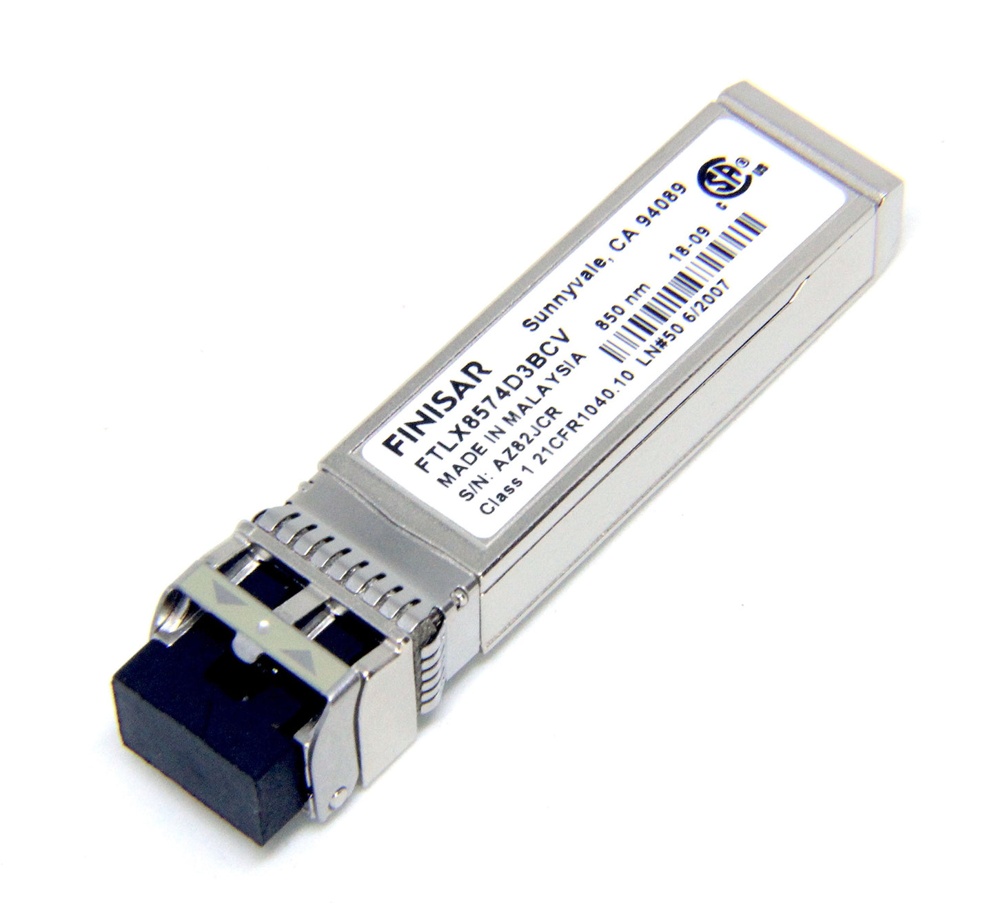 Finisar SFP+ Module - For Optical Network, Data Networking - 1 LC Duplex 10GBase-SR/SW Network - Optical Fiber Multi-mode - 10 Gigabit Ethernet