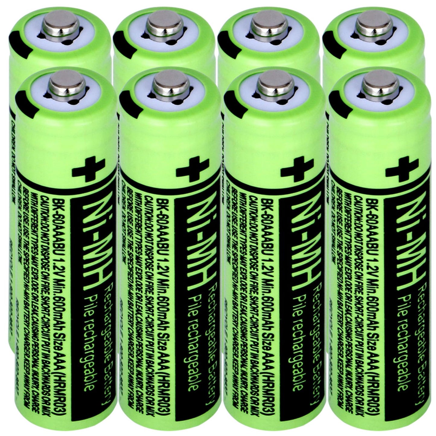 8 Packs BK-60AAABU 1.2V 600mAh Replacement Batteries,AAA Ni-MH Rechargeable Batteries 1.2V for Panasonic Cordless Phones, Phone Handset BK60AAABU