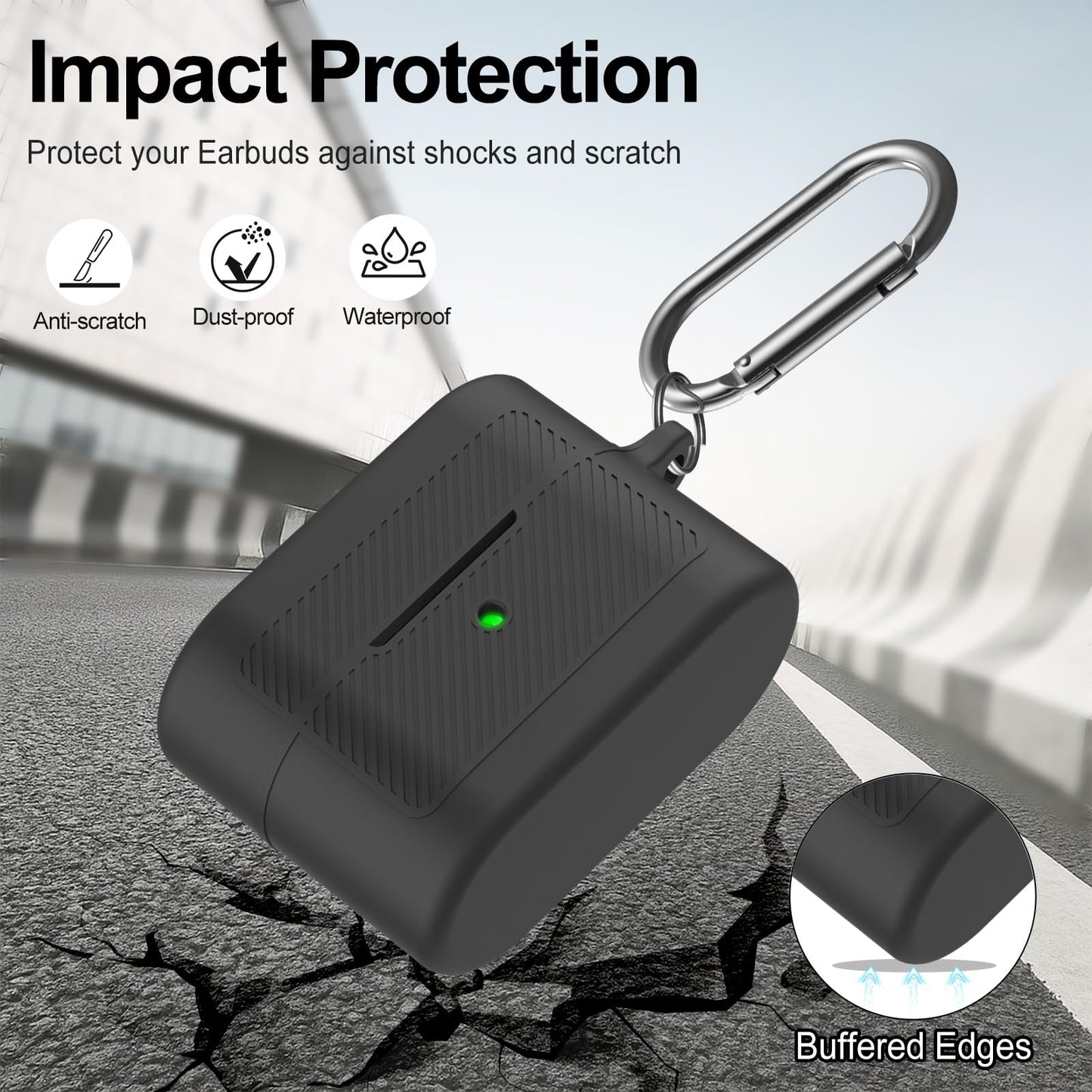 POZCIS for Sony WF-1000XM6 Case Cover, Anti-Scratch Shockproof Soft Silicone Protective Case, Only Compatible with Sony WF-1000XM6 with Carabiner