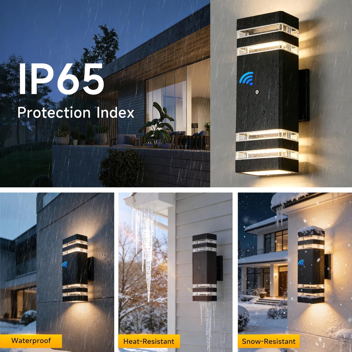 CANMEIJIA Dusk to Dawn Outdoor Sconce Lights 2 Packs,GU10 3000K Exterior Wall Light IP65 Waterproof Aluminum Outdoor House Lights Wall Mount for House