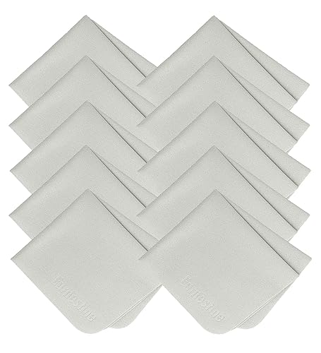 Earnestine Nice Soft Suede Fabric 10 Pack 6" x 7" Premium Eyeglass Cleaning Cloth, Safe No Color Bleeding Thick Glasses Cloth, Microfiber Eyeglass