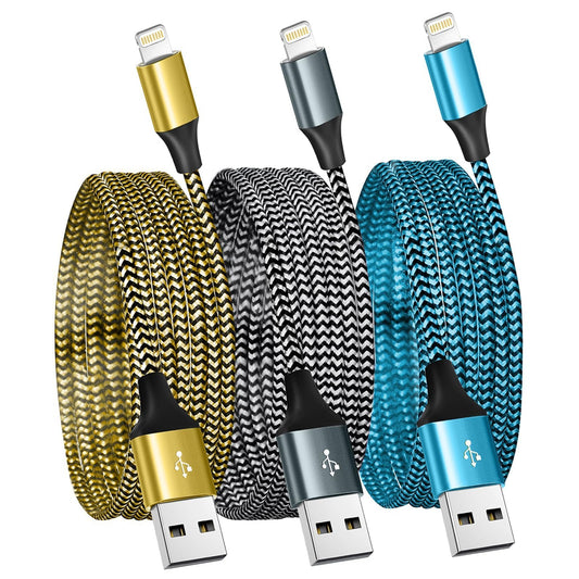 SHUSEL for iPhone Charger 3 Pack 6FT USB Lightning Cable MFi Certified Fast Charging Nylon Braided for iPhone Charger Cord Compatible with iPhone 14…