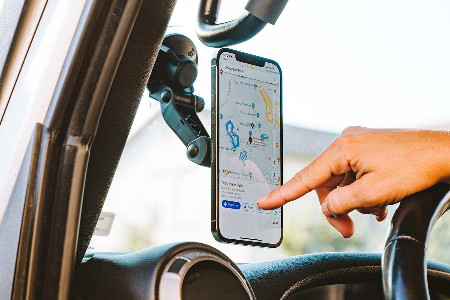 ROKFORM - Adjustable Magnetic Windshield Phone Holder, Compatible with MagSafe Phone Cases and Cases, Strong Suction Cup, 210° Tilt, 360° Rotation