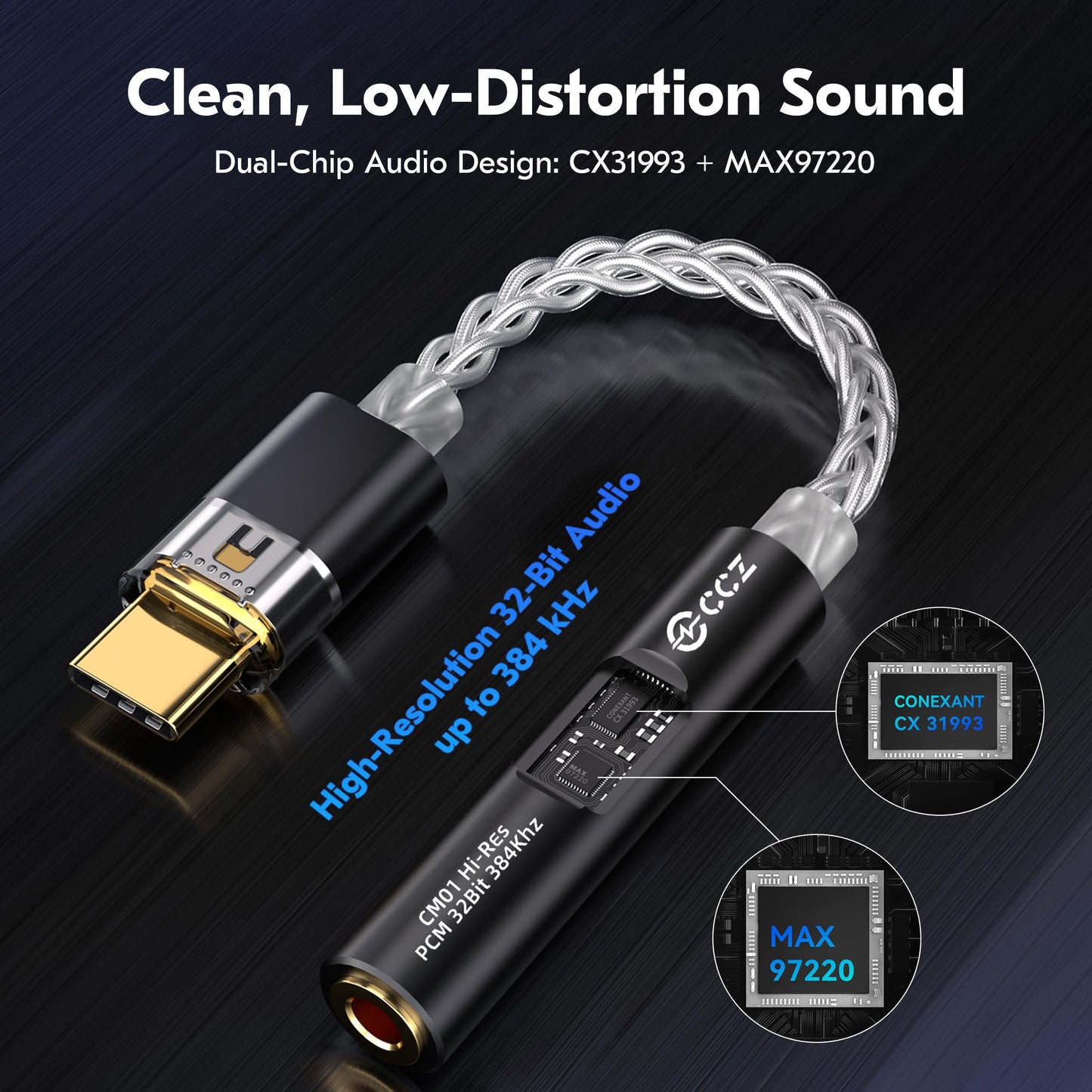 KB EAR 2026 Latest USB C DAC Audio Adapter with Headphone Amplifier, USB C to 3.5mm Audio Adapter for Wired Headphones, Hi-Res Type C DAC Compatible