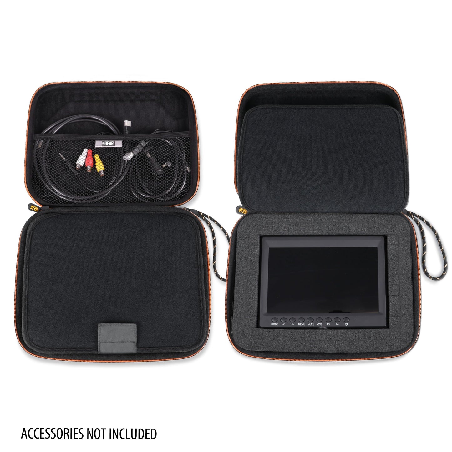 USA Gear Camera Monitor Case - 7 Inch Portable Monitor Hard Case with Foam Interior, Water Resistant Exterior Compatible with Neewer 7 Inch, Feelworld