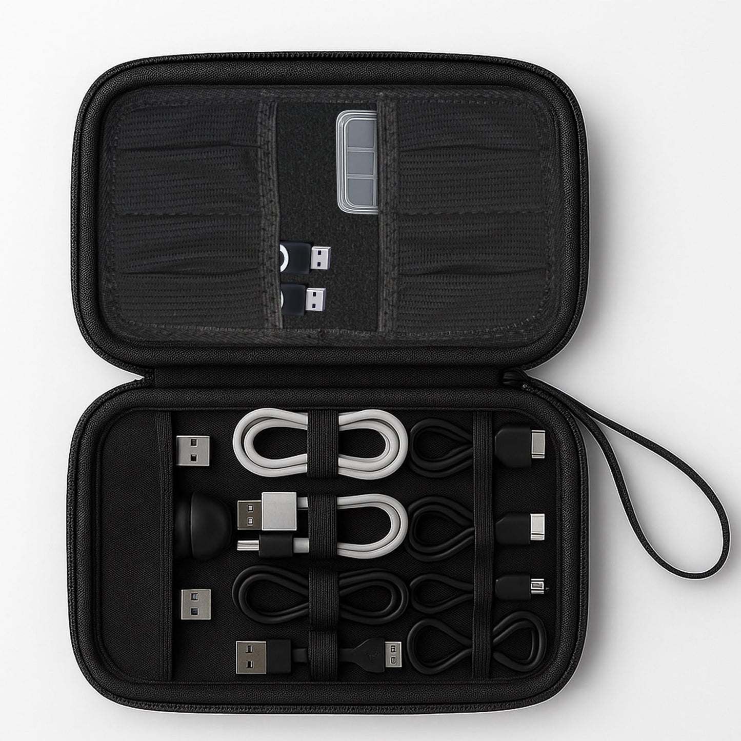 TravelMesh Travel Cable Organizer Bag for Electronics- Waterproof Tech Accessories Case for Cords, Chargers, Wires & Gadgets - Compact Travel Storage