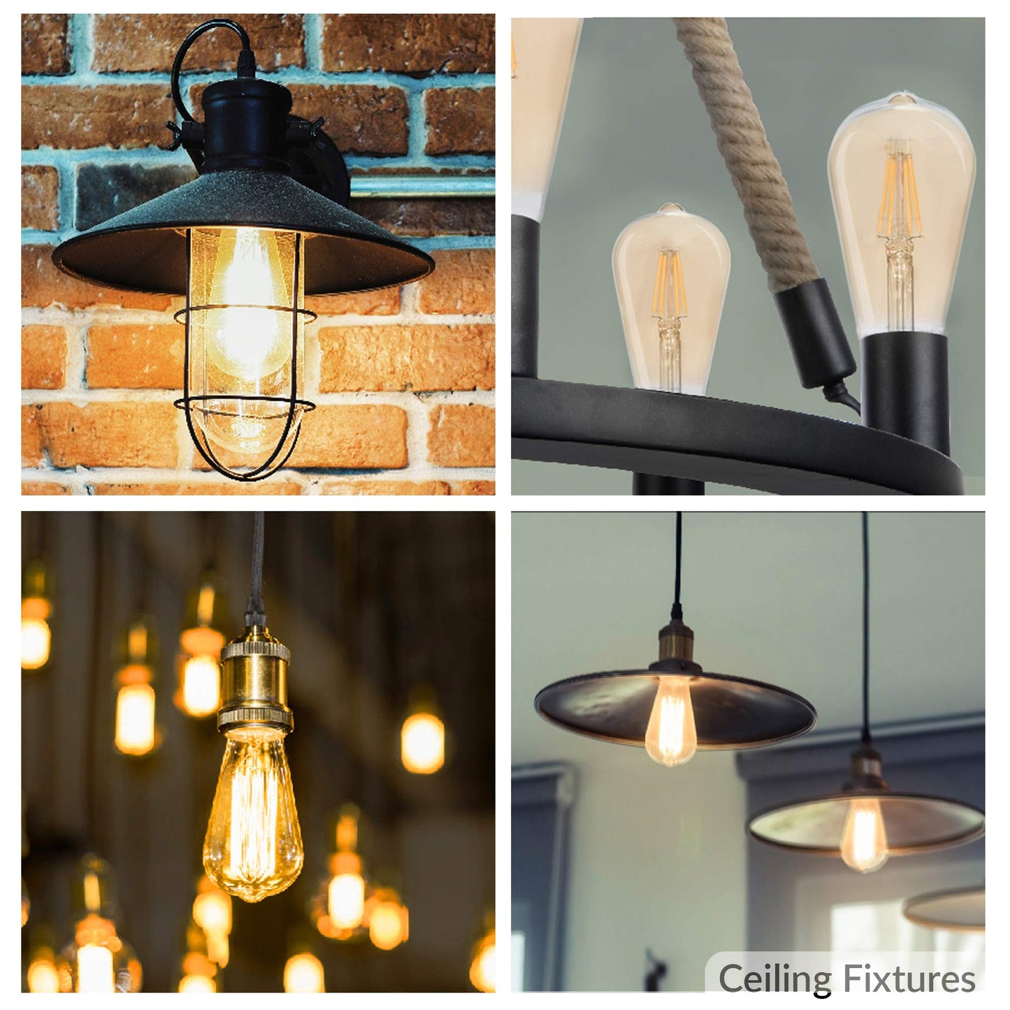 Simba Lighting LED Edison Vintage Filament ST21 6W Bulbs E26, 2200K, 6 Pack