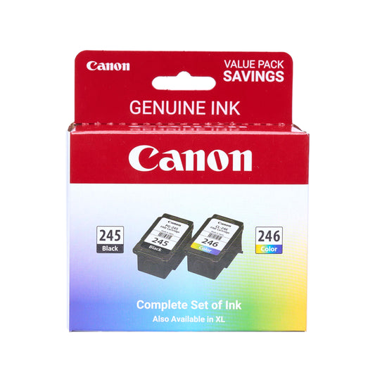 Canon PG-245 / CL-246 Genuine Ink Value Pack (2 Cartridges), Compatible with iP2820, MG2420/2924/2920/3020/2522/2525, MX492