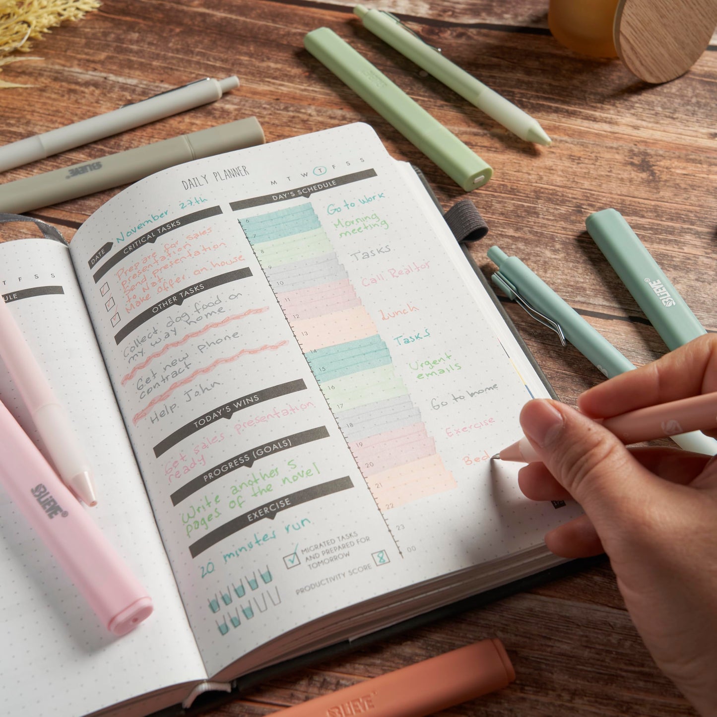 BLIEVE Bible Highlighters And Pens No Bleed, Chisel Tip & Rollerball Pens, Multicolor Ink, Comfort Grip & Fast Dry, Cute Bible Journaling (PASTEL)