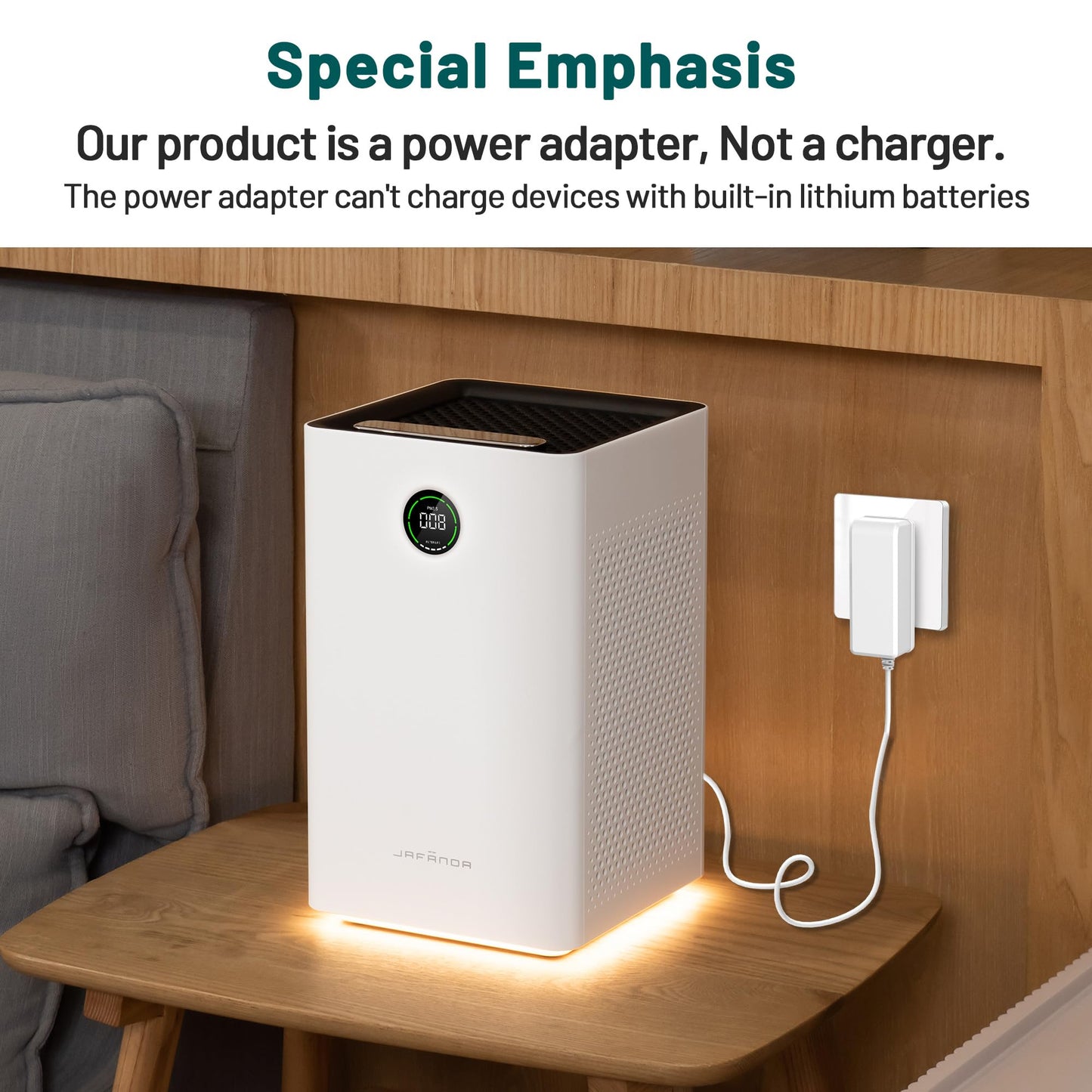 Air Purifier Power Adapter Charger Suitable for Jafända JF180/JF260 Replacement Charger 24V 1.5A(Size : White US/CA)