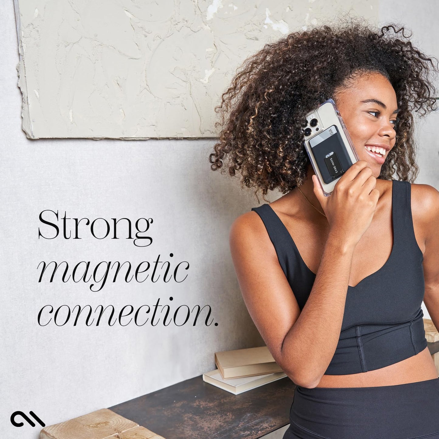 Case-Mate 3in1 Magnetic Wallet for iPhone [Card Holder] MagSafe Wallet [Holds up to 2 Cards + Cash] Detachable Magnetic Phone Card Holder with Stand