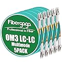 Fibergaga 5Pack-2M(7ft) OM3 LC to LC Multimode Fiber Patch Cable, 50/125µm 10G/40G, OD-2.0mm Fiber Optic Cable Duplex
