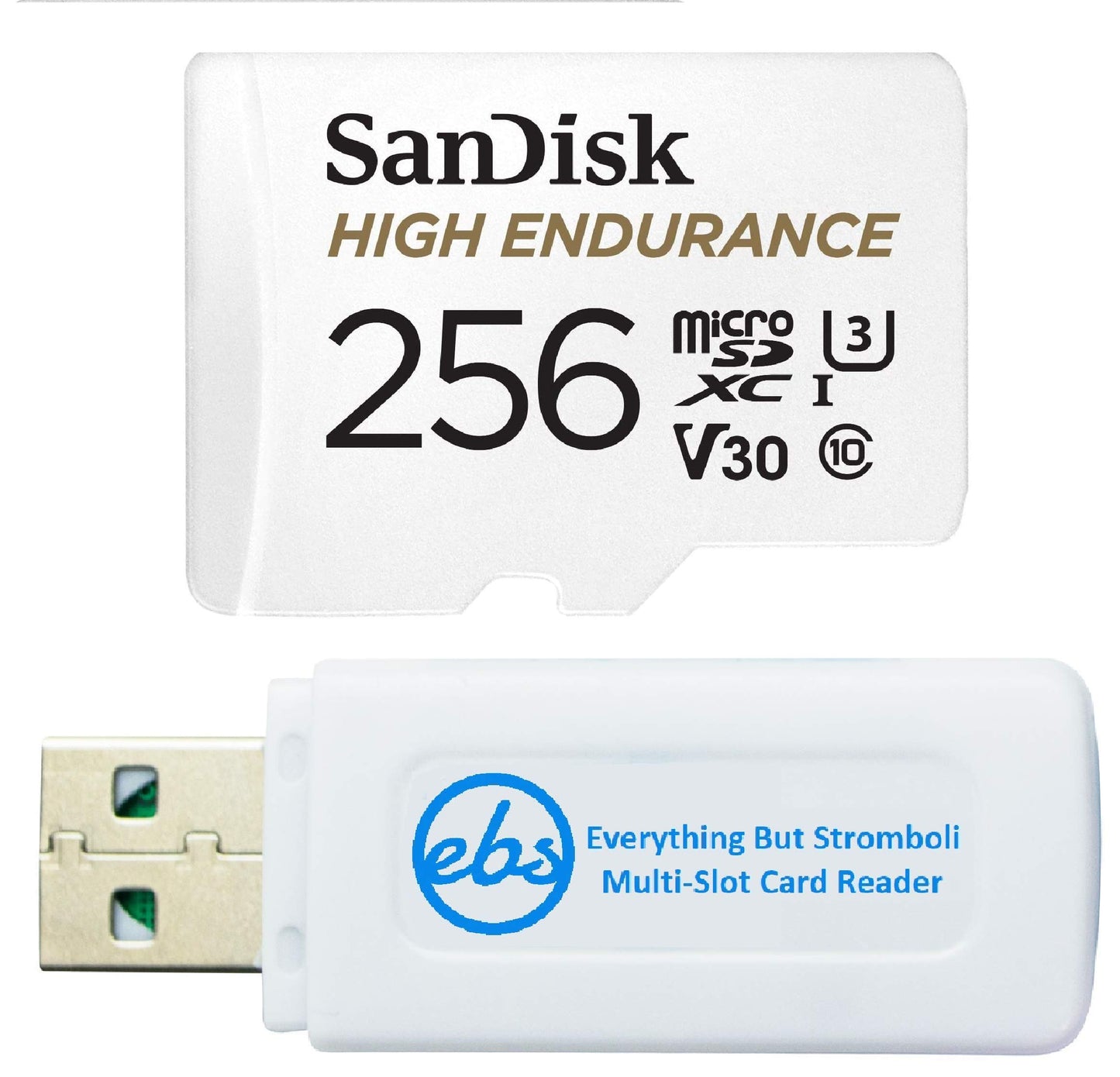 SanDisk High Endurance Video 256GB microSDXC Card with Adapter Works with Rexing Dash Camera V1, V1-4K, V5, V1GW (SDSQQNR-256G-GN6IA) Bundle with (1)
