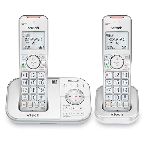 VTech VS112-27 2 Handset Cordless Phone with Answering Machine, Call Blocking, Caller ID, Intercom and Connect to Cell