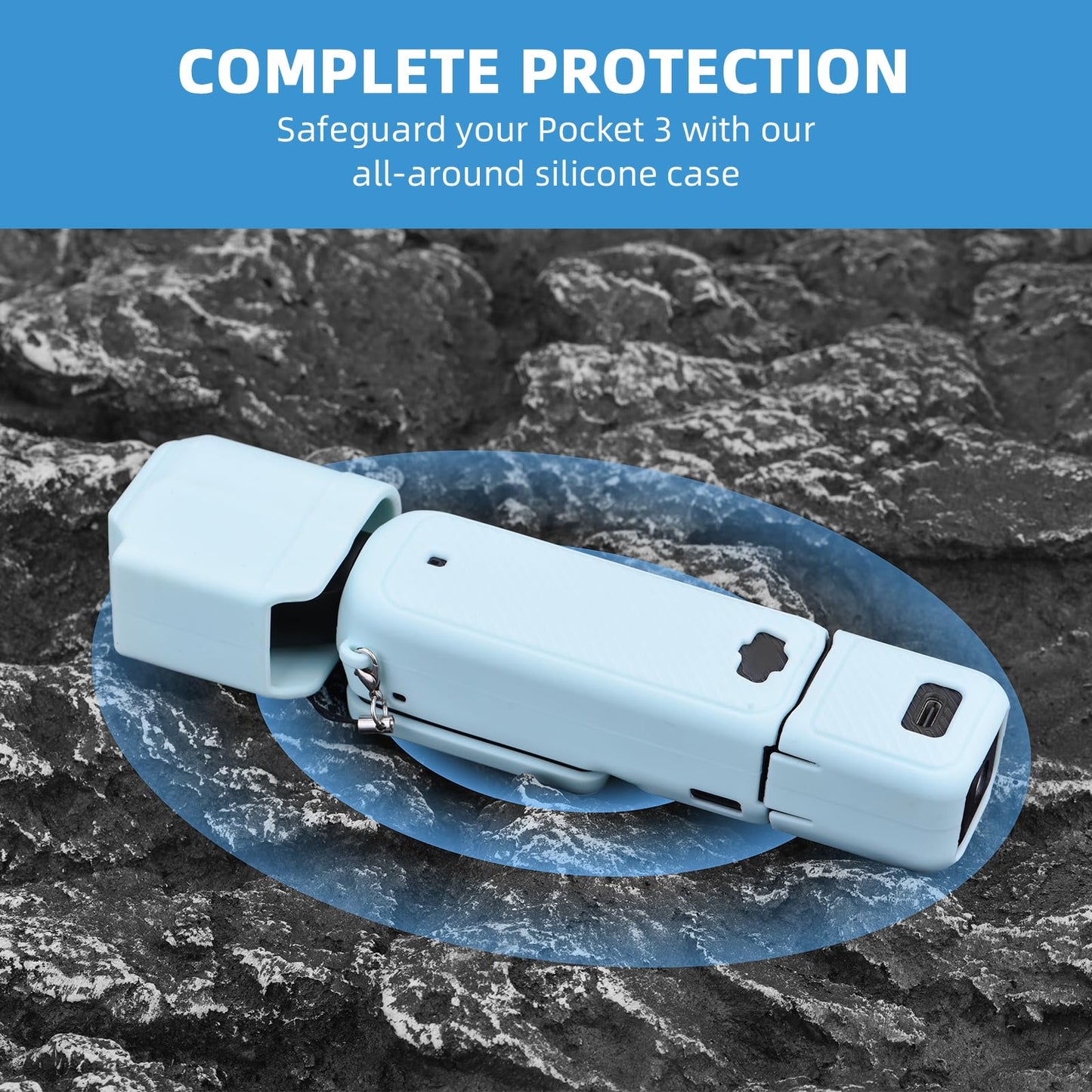 BRDRC Pocket 3 Silicone Cover, For Xtra Muse Protective Case Lens Protector Scratch-Resistant Sleeve Skin Compatible with DJI OSMO Pocket 3 Creator