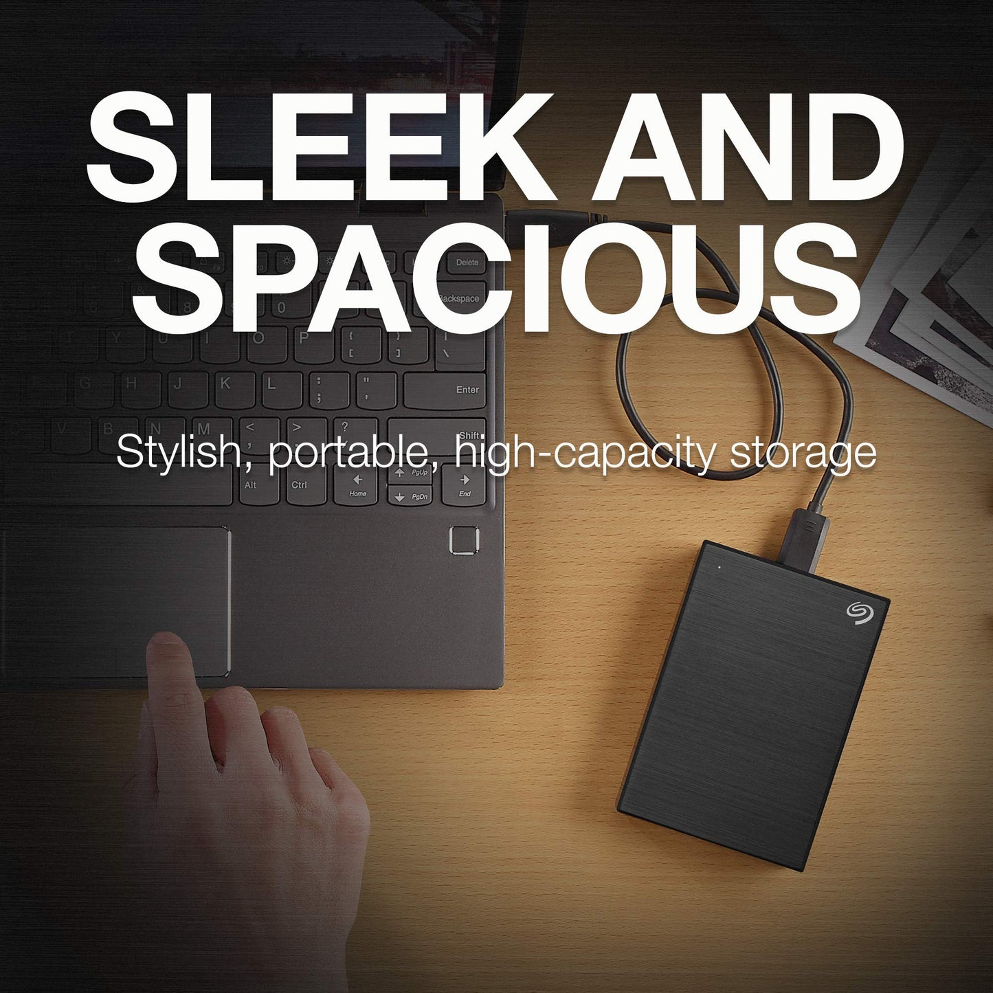 Seagate One Touch 2TB External Hard Drive HDD - Black USB 3.0 for PC Laptop and Mac, 1 Year MylioCreate, 4 Months Adobe Creative Cloud Photography