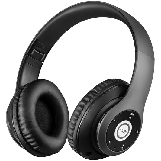 iJoy Bluetooth Headphones Over Ear, Wireless and Wired Foldable Headset Built-in Microphone - (Stealth) Adults Kids Men Women - Audifonos Auriculares…