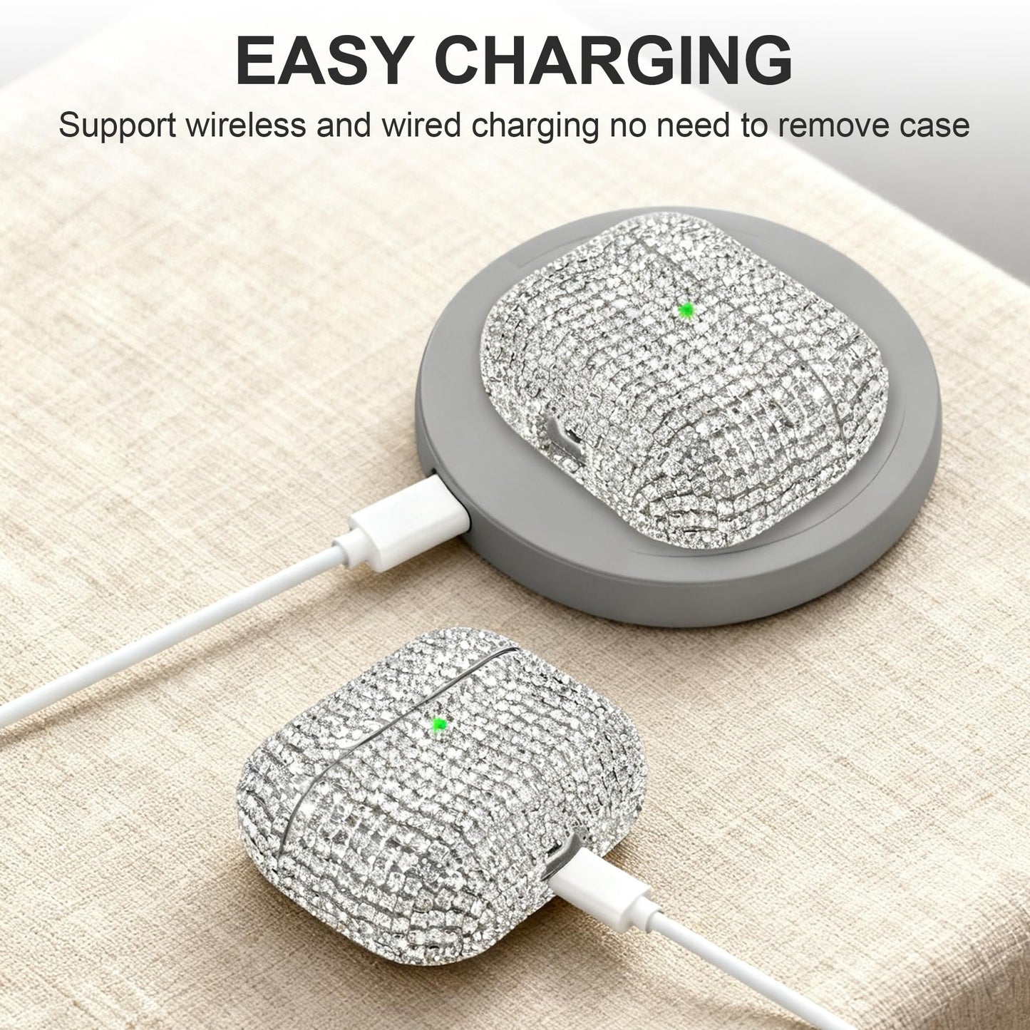 Bling Case Compatible with AirPods Pro 3rd Generation (2025), Sparkling Diamond Case for AirPods Pro 3 Case Bling Rhinestones Case for Women