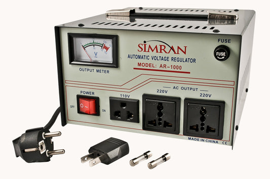 Simran 1000 Watts 110v to 220v Step Up Down Voltage Converter with Built-in Power Regulator 1000 WATT for Worldwide Use, AR-1000