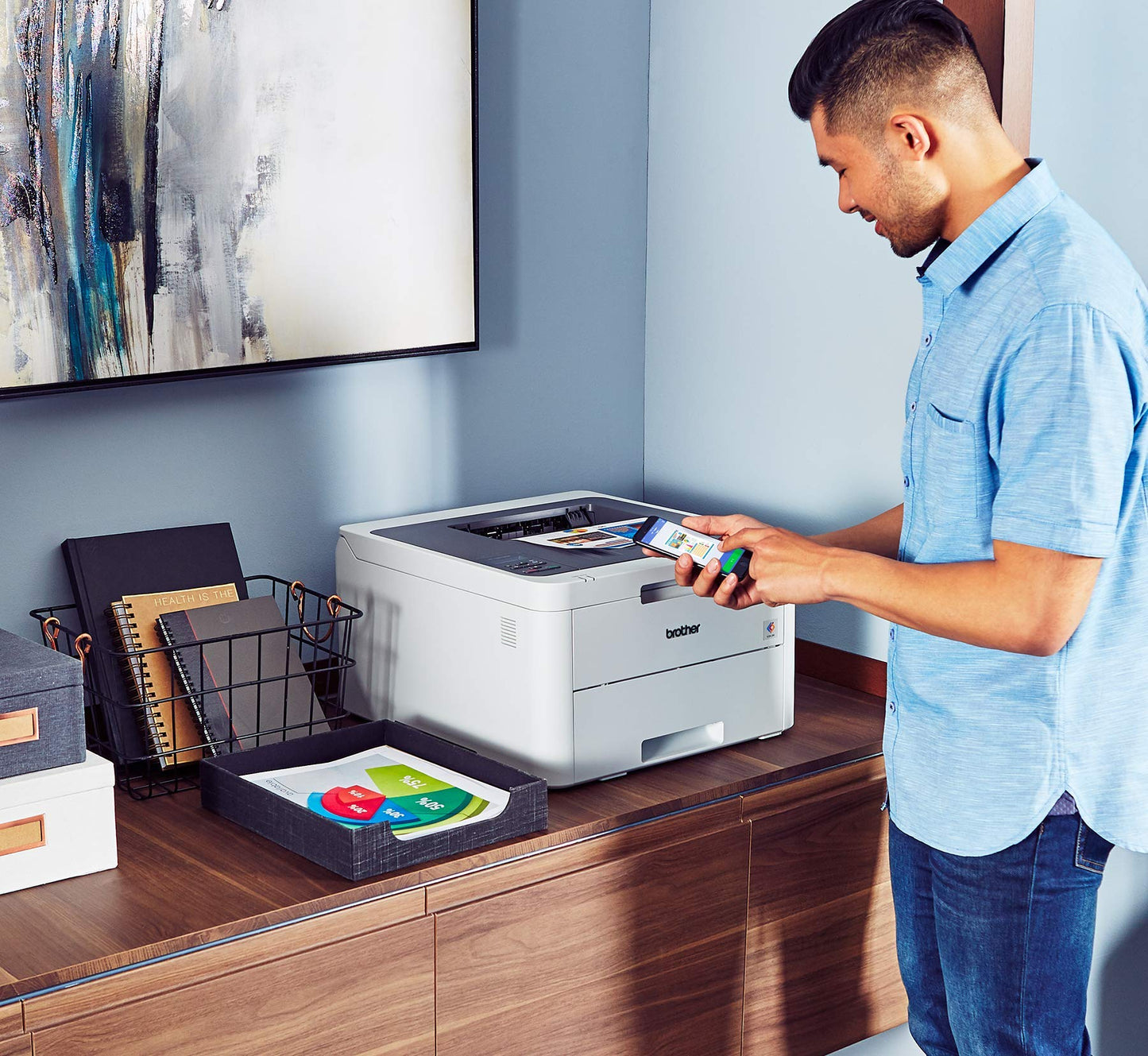Brother HL-L3210CW Compact Digital Color Printer Providing Laser Printer Quality Results, Built-in Wireless, 250sheet Paper Tray, 600x2400dpi, 30Bonus