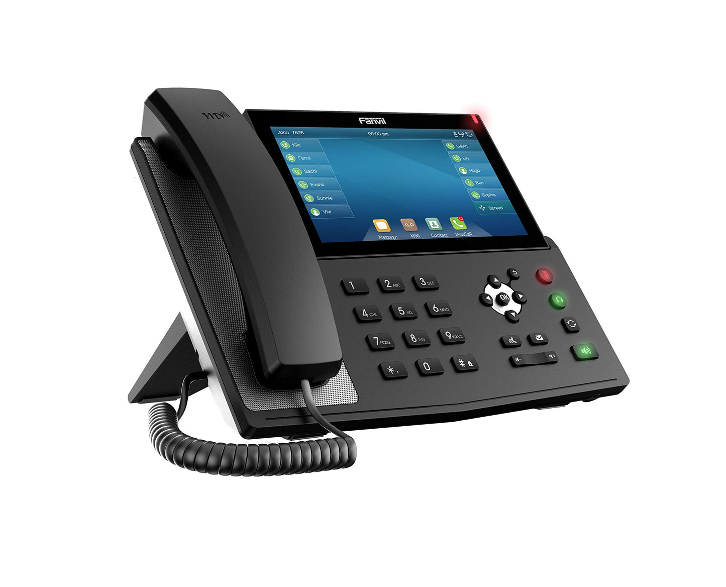 Fanvil X7 Enterprise VoIP Phone, 7-Inch Color Touch Screen, 20 SIP Lines, Power Adapter Not Included