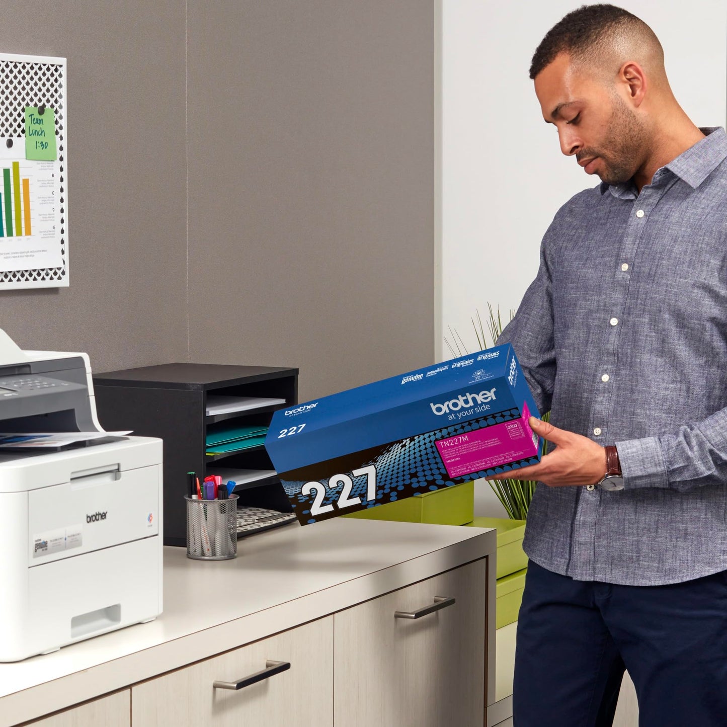 Brother Genuine TN227M, High Yield Toner Cartridge, Replacement Magenta Toner, Page Yield Up to 2,300 Pages, TN227, Amazon Dash Replenishment
