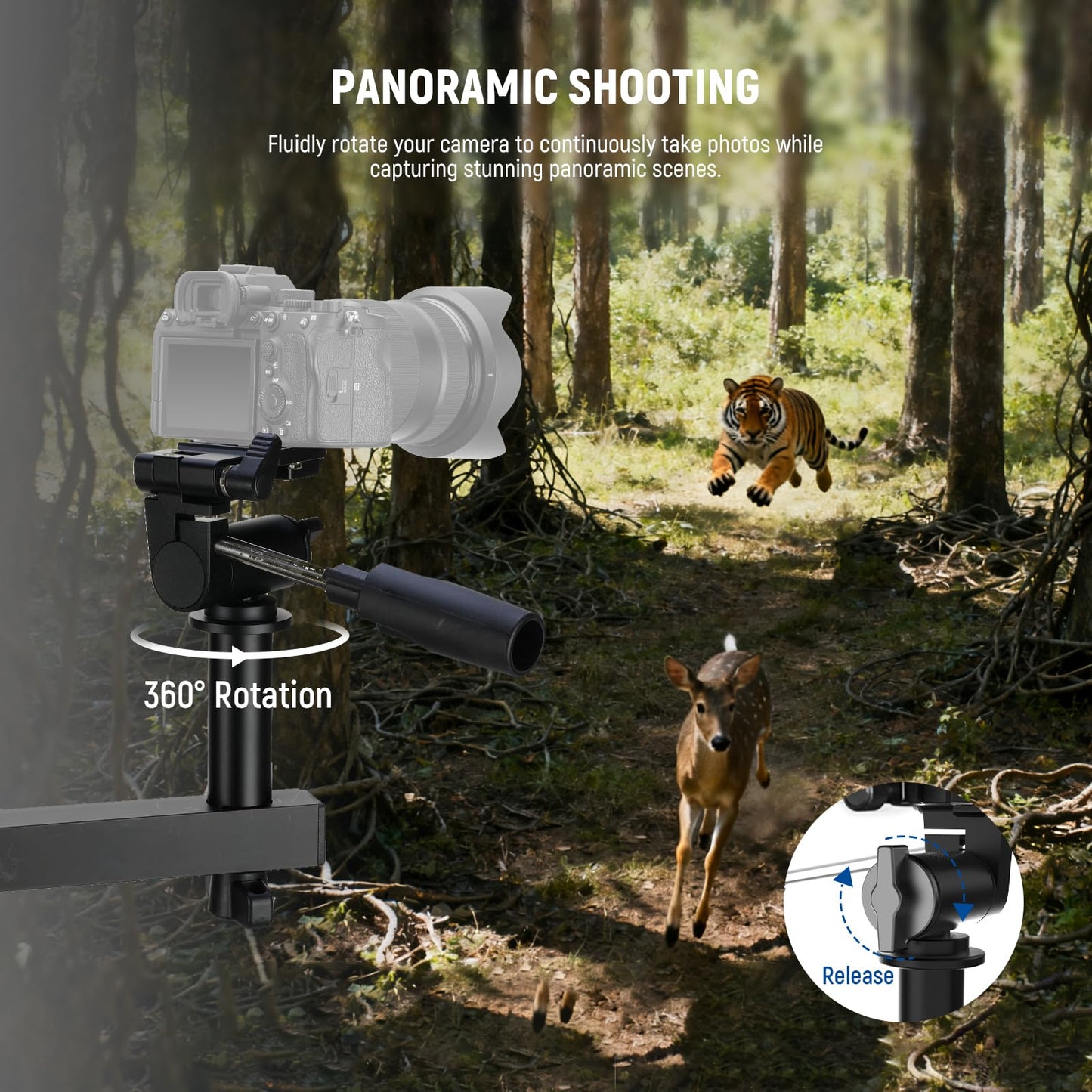 NEEWER 24" Outdoor Camera Magic Arm for Hunting, Over 5 Quiet Joints Lightweight Aluminum Tree Stand Trail Camera Mount with Bubble Level/Ergonomic