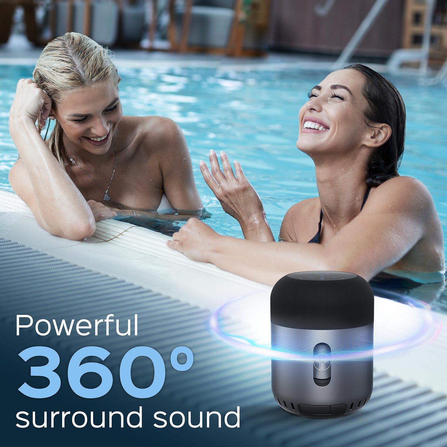 TREBLAB HD-360 Pro, High-Performance Wireless Speaker with 5 Dynamic Drivers, 8 Bass Radiators and Subwoofer, Powerful 360° Surround Sound, Metal