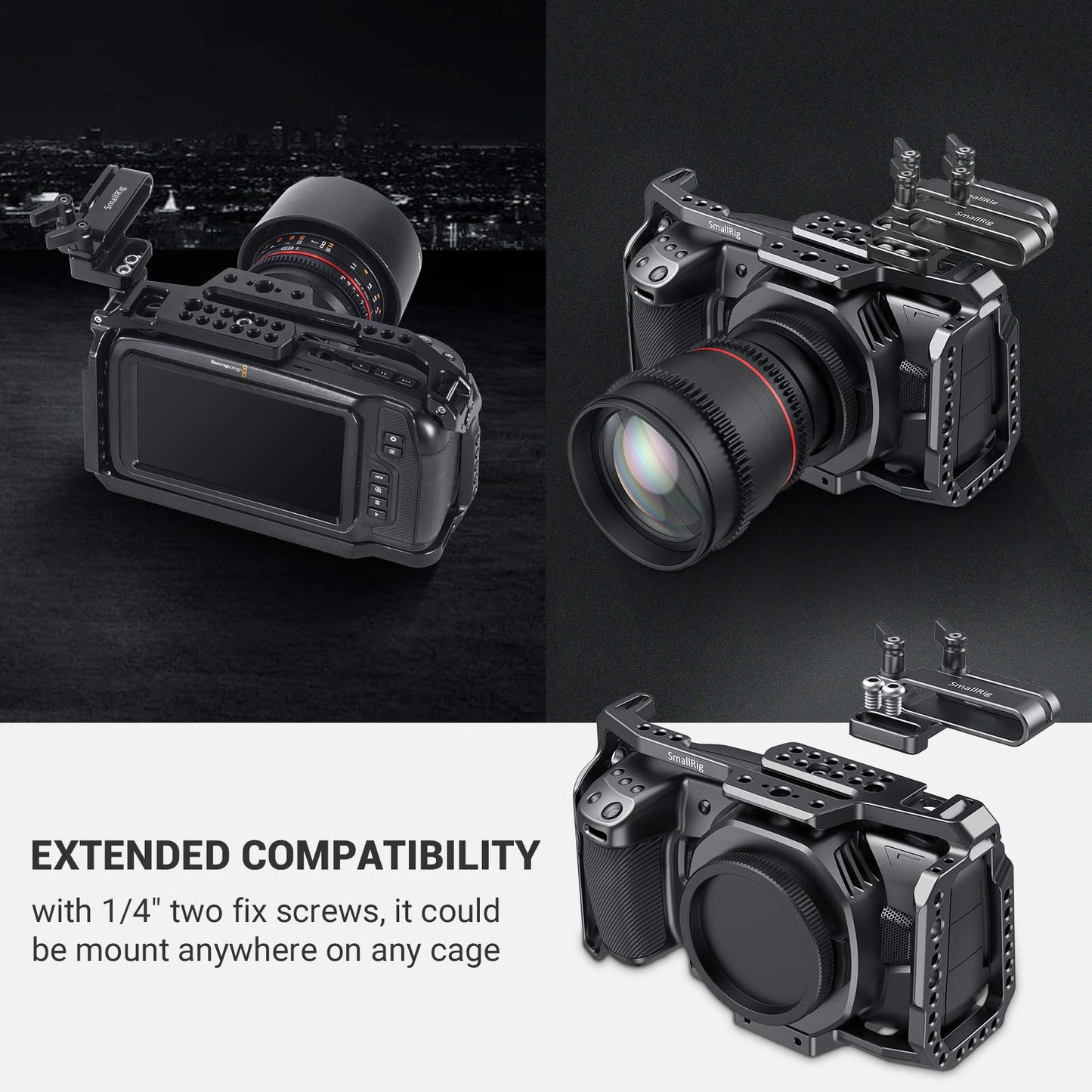 SMALLRIG Mount Bracket SSD Holder for Samsung T5 SSD with 1/4”-20 Threads, Compatible with SMALLRIG Cage for BMPCC 4K & 6K and for Z CAM, Compatible