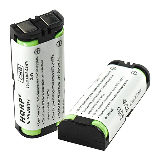 HQRP 2-Pack Phone Battery Compatible with Panasonic KX-TG5771, KX-TG5776, KX-TG5777, KX-TG5779, KX-TG6700, KX-TGA246