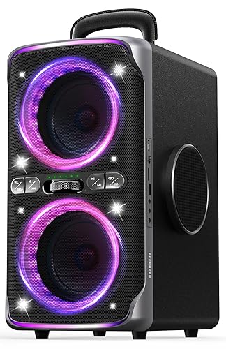 FREEPEAR Party Bluetooth Speaker - 240W Peak Loud Speaker, Dazzling Light Show, Deep Bass, IPX4 Waterproof, 15H Battery, TWS Pairing, BT 5.3 Wireless