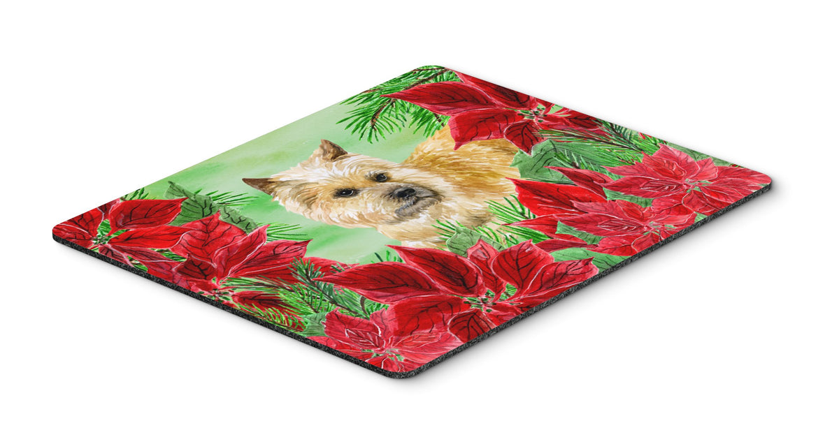 Caroline's Treasures CK1338MP Cairn Terrier Poinsettas Mouse Pad, Hot Pad or Trivet for Home Office Gaming Working Computers Laptop Mouse Mat,Washable