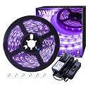 YAYIT 20ft LED Black Light Strip Kit,360 Units,12V Flexible Blacklight Fixtures, 6m LED Ribbon for Indoor Home Bedroom Decoration Fluorescent Dance