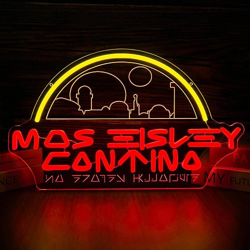 Cantina Neon Sign for Wall Decor USB Powered Led Sign for Sci-Fi Movie Fans Dimmable Neon Light for Man Cave Bar Game Decor Gift for Sci-Fi Movie