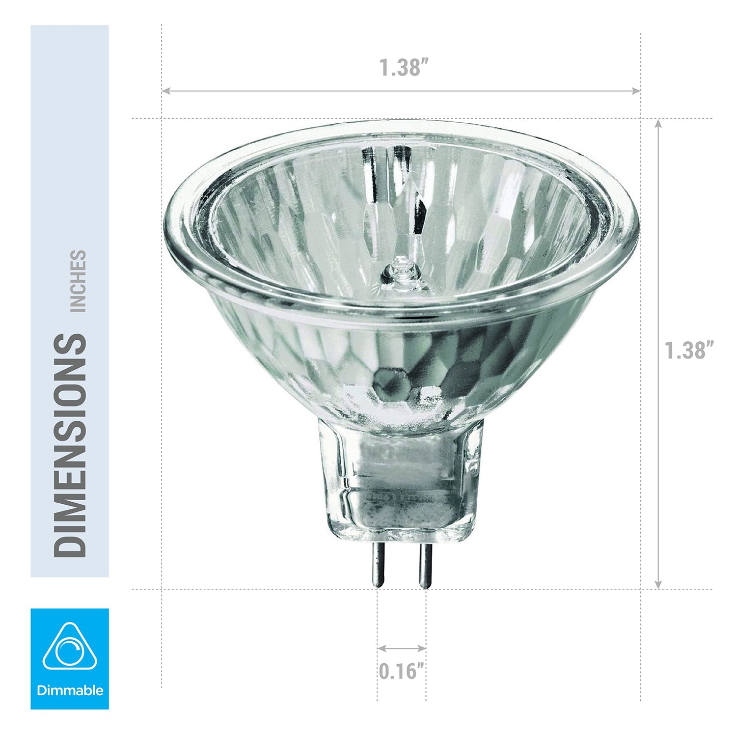 KOR 20W MR11 Halogen Flood Light Bulbs with Lens, GU4 2-Pin Base, 10-Pack