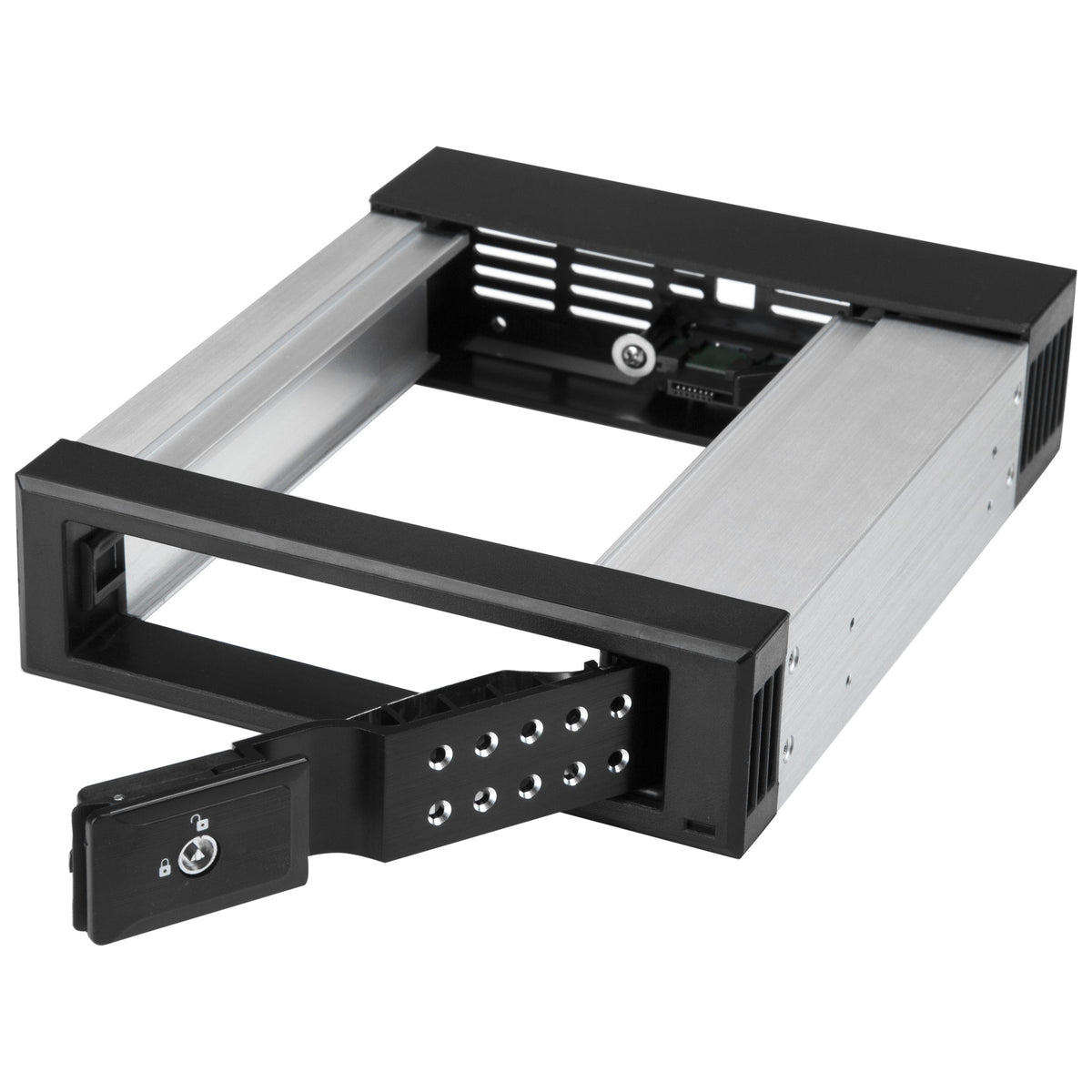 StarTech 3.5in to 5.25in SATA SAS Trayless Bay, Aluminum (HSB1SATSASBA)