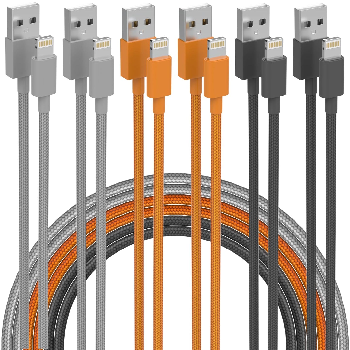 iPhone Charger Lightning Cable [Apple MFi Certified] Long Nylon Braided USB Fast Charging Phone Charger Cord for iPhone 14 Pro/13 mini/13/12/11 Pro…